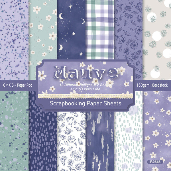 24PCS Mauve background paper
