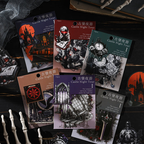 15PCS Castle Night Tour Series sticker