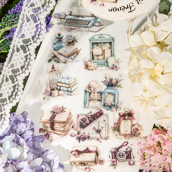 15PCS Flower season letter series sticker