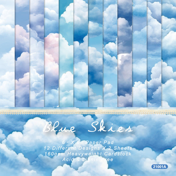 24PCS Blue Skies background paper