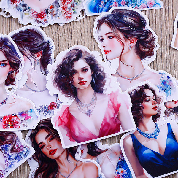 18PCS Summer girl sticker