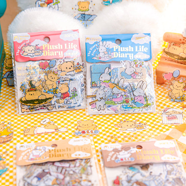 30PCS Plush Life Diary Series sticker