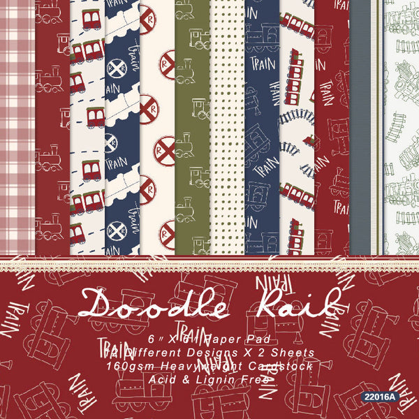 24PCS Doodle Rail material paper