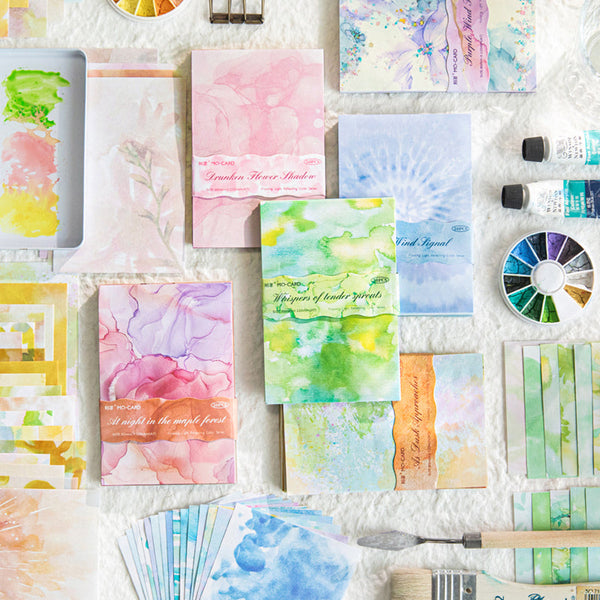 50PCS Flowing Light Reflecting Color Series material paper
