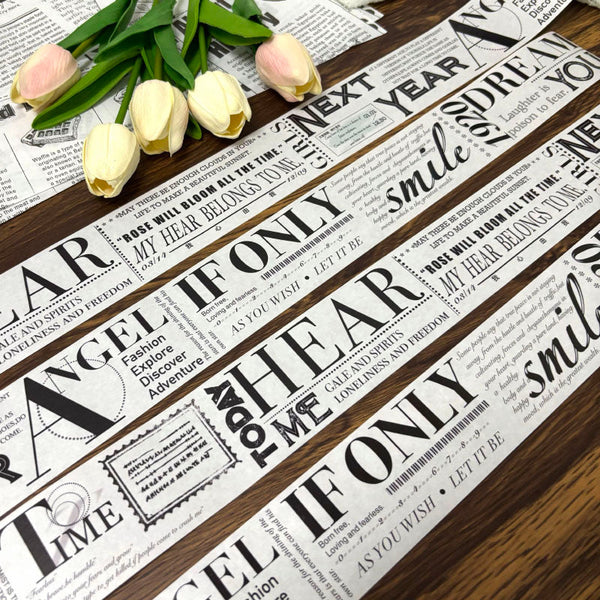 Whole Roll 5.5cm*5m Black white matching Washi/PET Tape