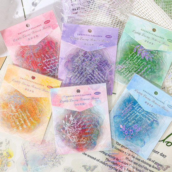 10PCS The Light Stroke Between Flowers series sticker
