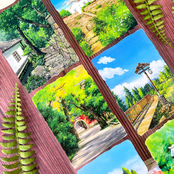 8cm*170cm Shady trees road Washi/PET Tape