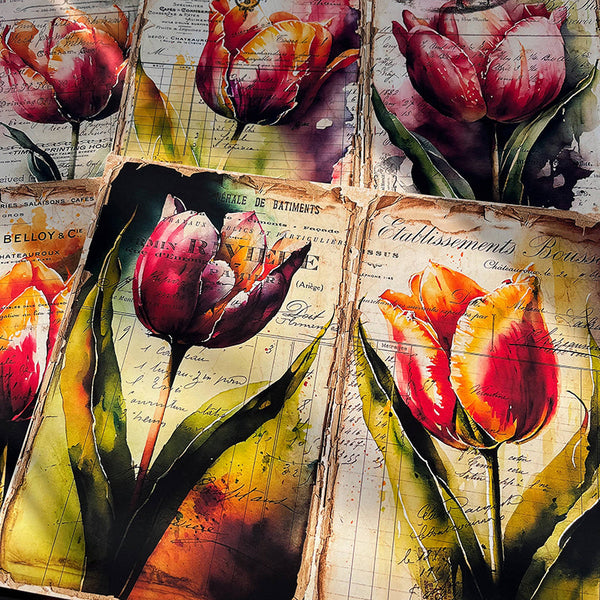 4 x Tulpen-Hintergrundpapier.