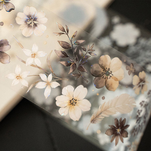 5.5cm*100cm Jinxi flower Washi/PET/Shell Light PET Tape