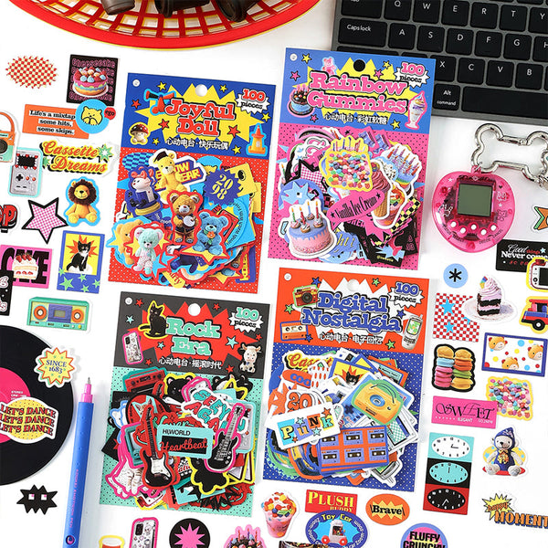100PCS Heartbeat Radio Series sticker
