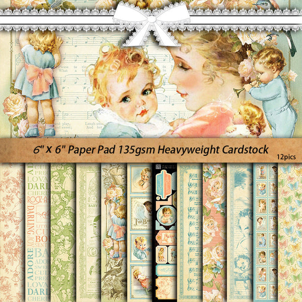 12PCS Cherub material paper