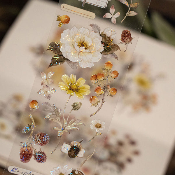 Whole Roll 5.5cm*6m Qichi flower Washi/PET/Shell Light PET Tape