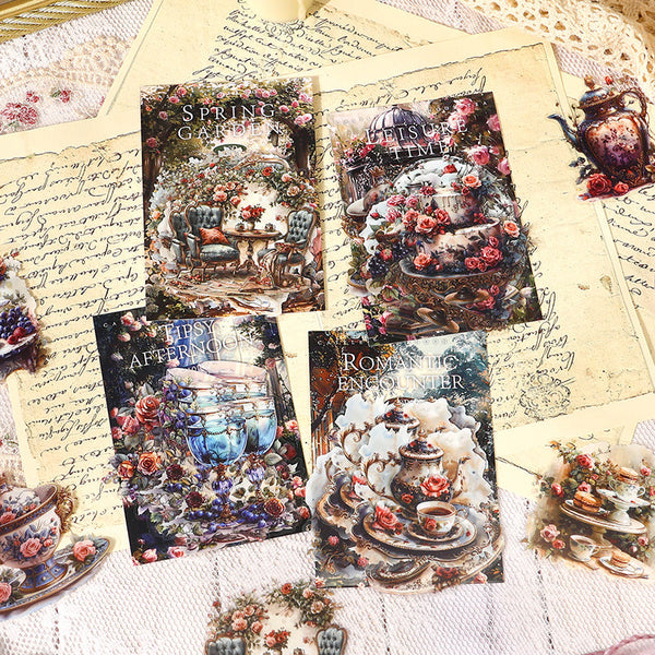 10PCS Castle afternoon tea series sticker