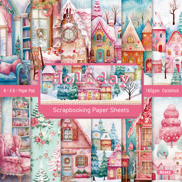 24PCS Winter Hoilday background paper