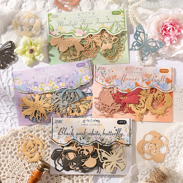 10PCS Flower Shadow series material paper