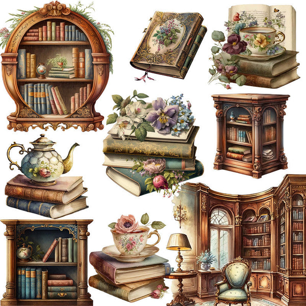 20PCS Retro books sticker