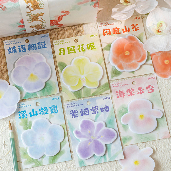 30PCS Today's flower viewing series note paper