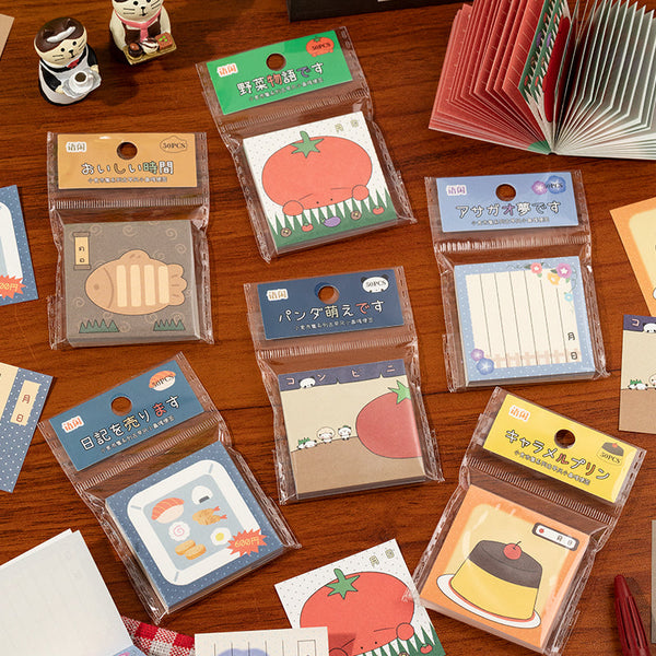 50PCS Snack Market Series note paper
