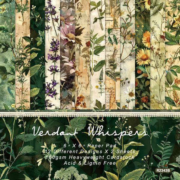 24PCS Verdant Whispers background paper