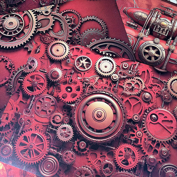 10PCS Steampunk mechanical background paper