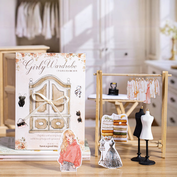 20PCS Girly Wardrobe series sticker book