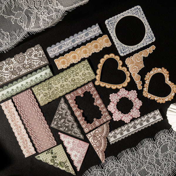 15PCS The corner lace series sticker