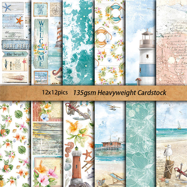 12PCS Summer breeze material paper