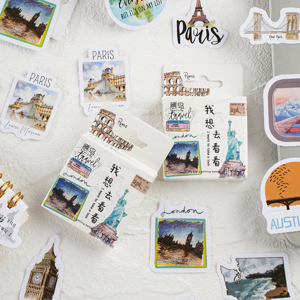 46PCS I want to take a look series sticker