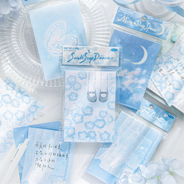 80PCS Blue Narrative Poem Series note paper