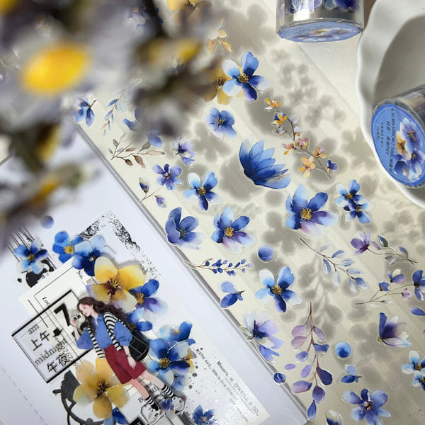 4.5cm*100cm Blue purple flower Die Cutting PET Tape