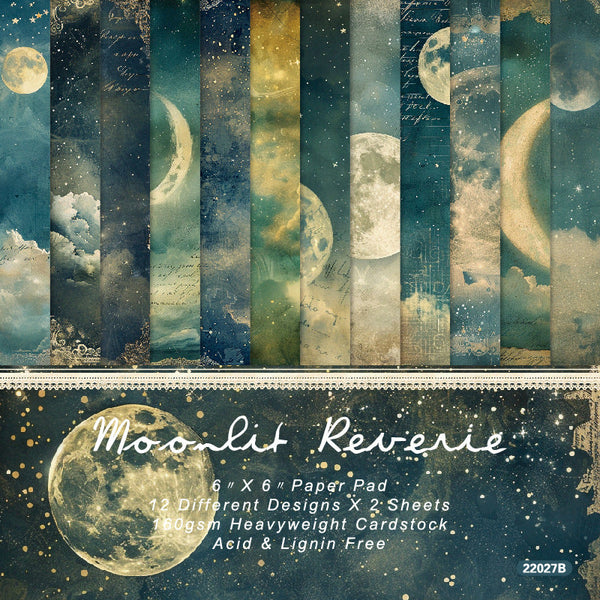 24PCS Moonlit Reverie background paper