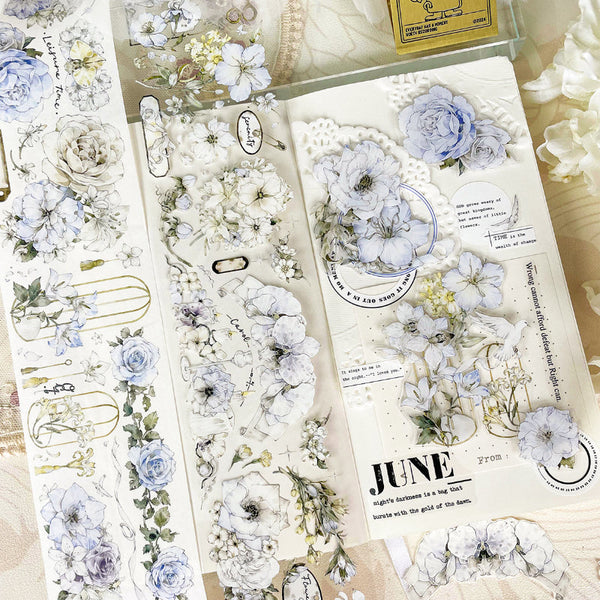 6cm*100cm Fog Flower Die Cutting Washi/PET Tape