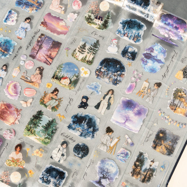 Moonlit night curtain Series Die Cutting PET Tape
