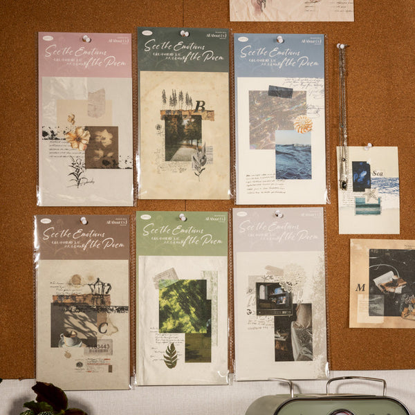 10PCS Emotions of Seeing Poetry Series material paper