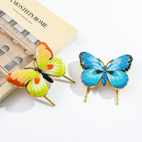 Colorful butterfly metal clip