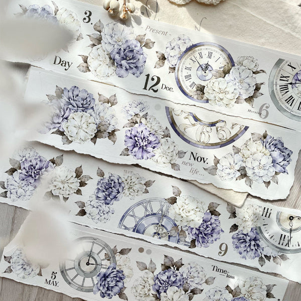 5.5cm*100cm Purple twilight flower Washi/PET Tape