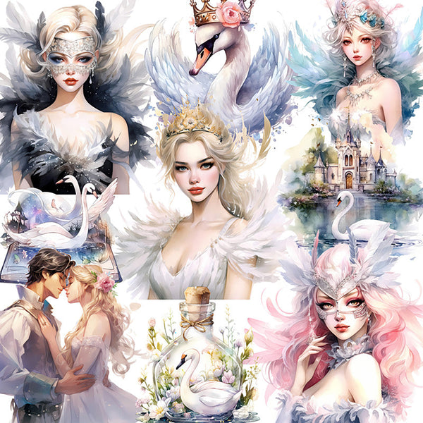 20PCS Swan Girl sticker