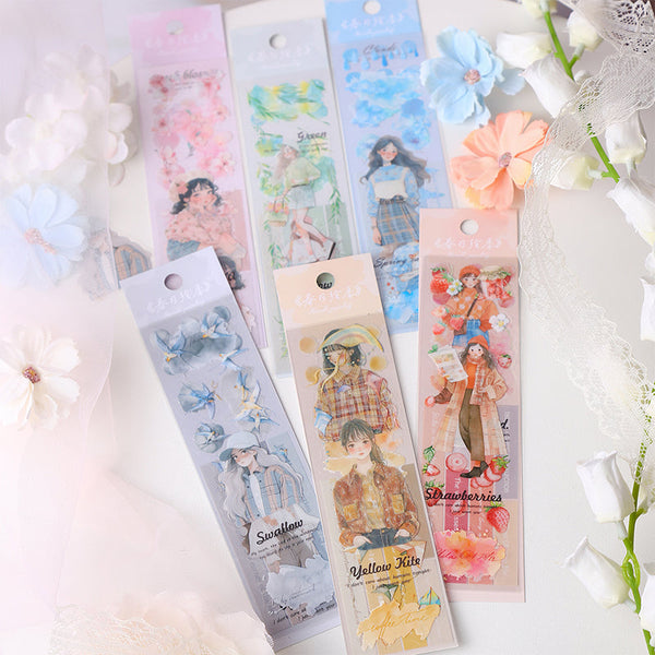 3PCS Spring painting season series sticker