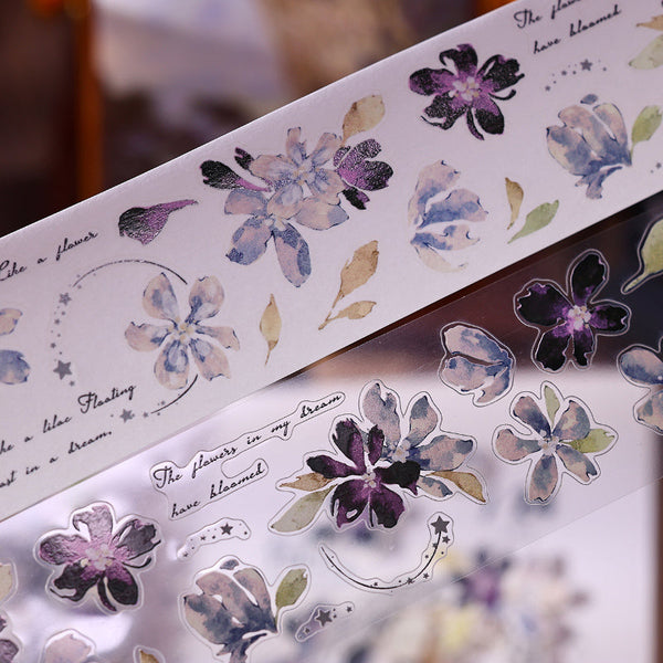 Whole Roll 4.5cm*6m The Flower of Dreams Die Cutting Washi/PET Tape
