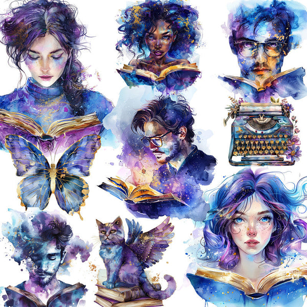 12PCS Fantasy book sticker