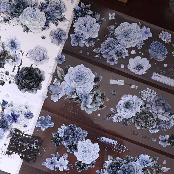 6cm*120cm Moonlight flower Washi/PET/Shell Light PET Tape