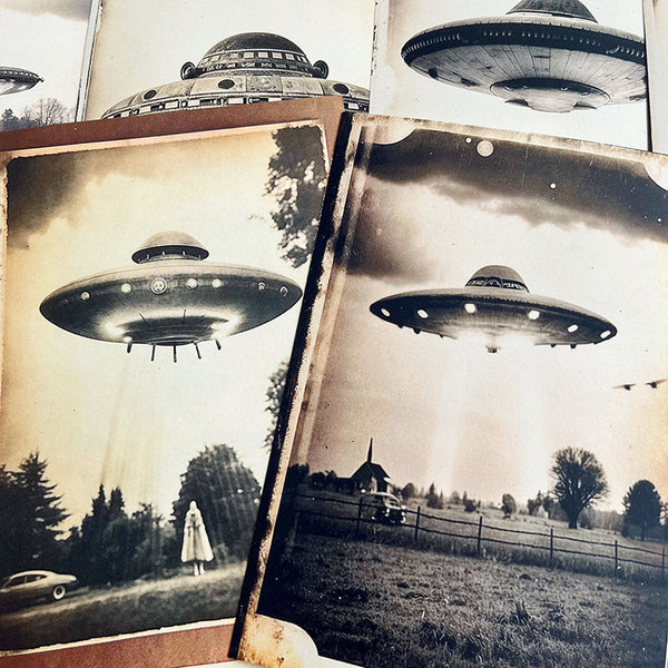 24 Stück Alien UFO Hintergrundpapier