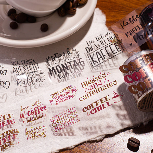 Coffee Quotes Series Die Cutting PET Tape