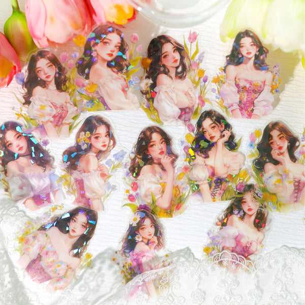 15PCS Walking with spring series sticker