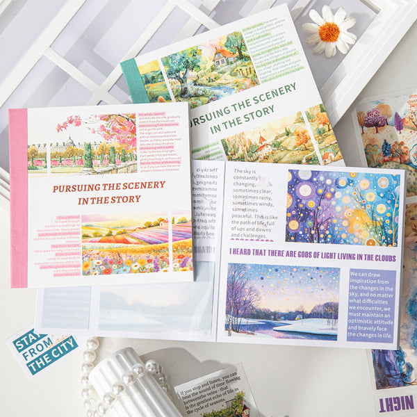 20PCS Pursue the scenery in the story series sticker book