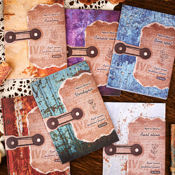 30PCS Rust Series material paper
