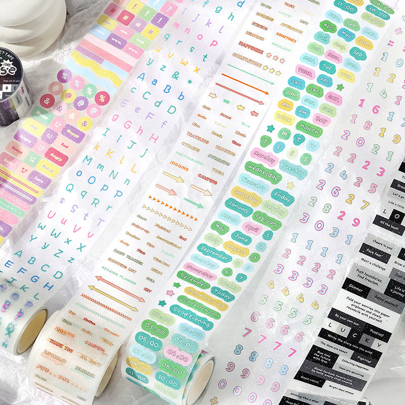 Happy letters pasting series Die Cutting Flash PET Tape – Journaldream