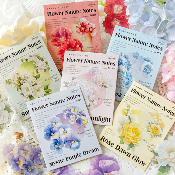 20PCS Flower nature letters series sticker