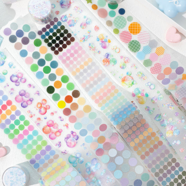 Cloud Little Circle Series Die Cutting Flash PET Tape