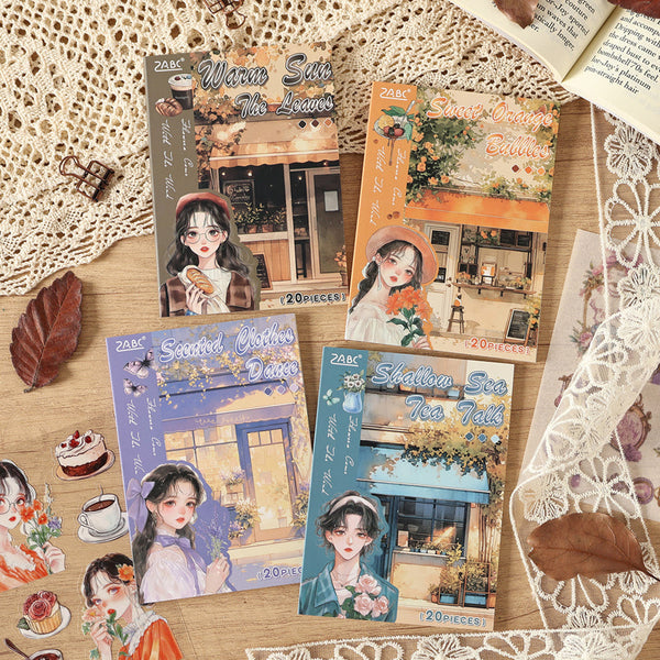 20PCS Flowers bring the wind series sticker book
